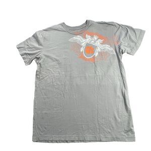 Clemson Tigers T-Shirt Mens Gray Large Winged Shield Affliction 2 Sided NCAA